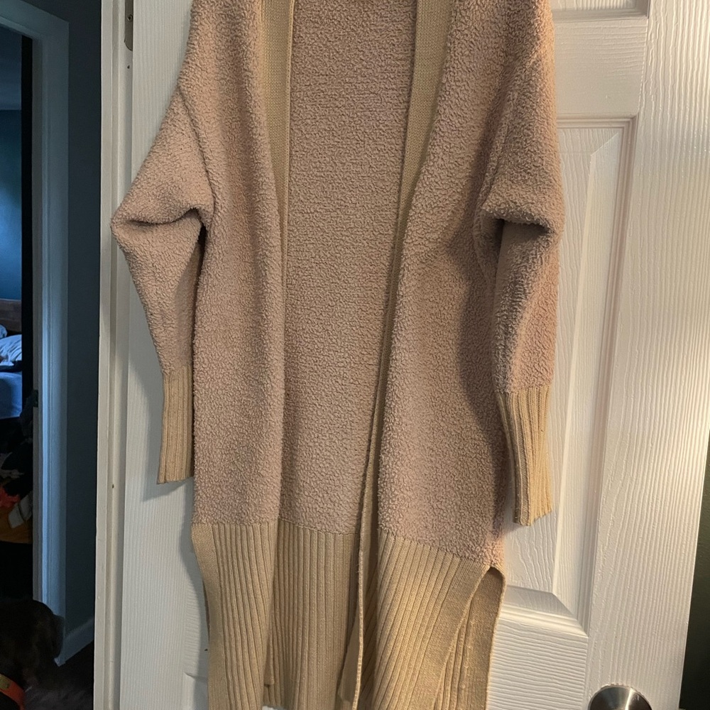 CALIA Tan Sherpa Cardigan